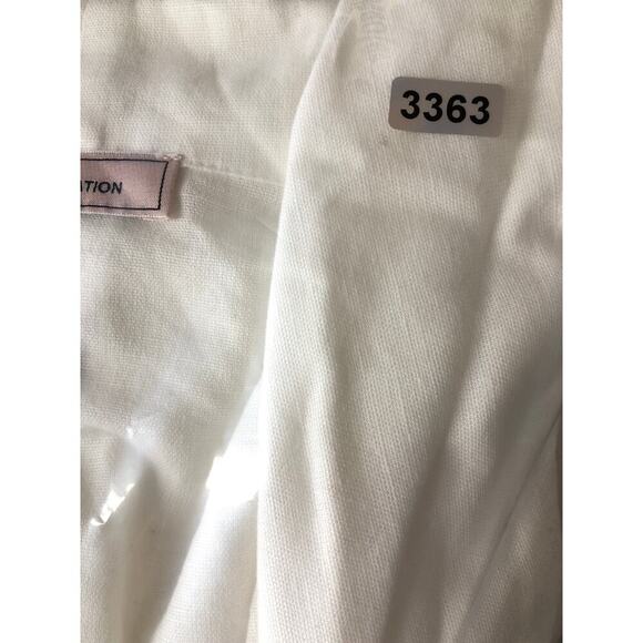 BCBGeneration Dress Short Sleeve Collared Faux Wrap Button-Side Mini White 12 - Picture 7 of 7